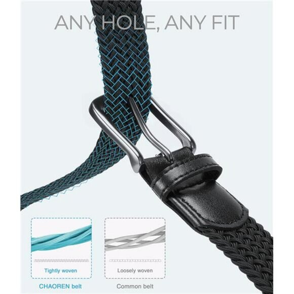 CHAOREN Mens Braided Stretch Belt Golf Casual Belt for Jeans Shorts Pants - Picture 3 of 7